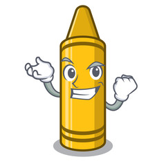 Poster - Successful yellow crayon in the cartoon shape