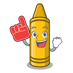 Poster - Foam finger yellow crayon isolated in the mascot