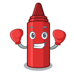 Wall Mural - Boxing red crayon isolated with the mascot