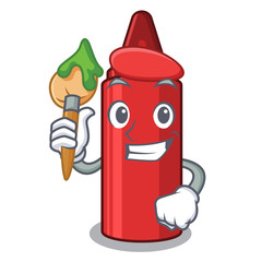 Sticker - Artist red crayon isolated with the mascot