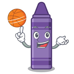 Poster - With basketball purple crayon above the cartoon book