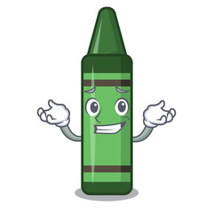 Sticker - Grinning green crayon isolated in the cartoon