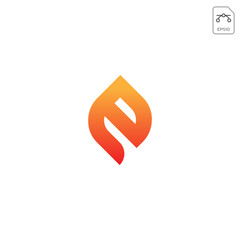 Wall Mural - flame initial e logo vector abstract design element isolated