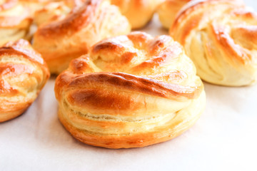 Fluffy rolls from yeast dough