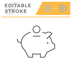 Money box editable stroke line icon