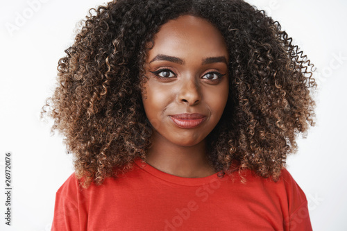 Close Up Shot Of Sincere Happy And Charismatic African American