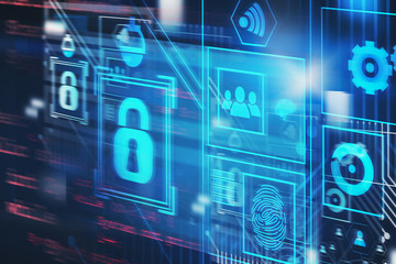 Poster - Abstract online security virtual screen