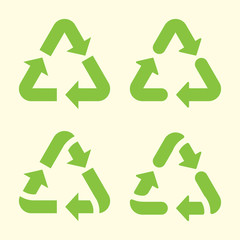 Poster - Set of recycling arrows icon. Vector illustration