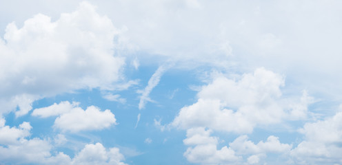 Wall Mural - blue sky background with white clouds during day . panorama .