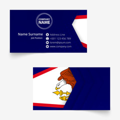 Wall Mural - American Samoa Flag Business Card, standard size (90x50 mm) business card template.
