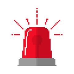 Wall Mural - Pixel art design of the Flasher or Siren. Vector illustration.