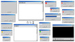 © o_a - Old user interface windows. Retro browser and error message popup.