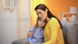 © motortion - Smiling mum hugging little girl, child found family, adoption program, custody