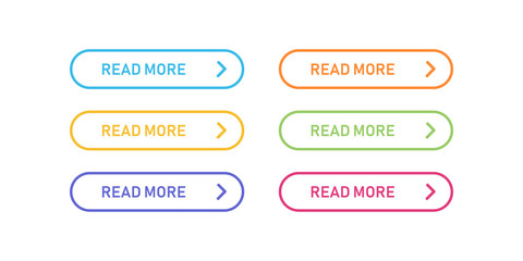 Poster - colored buttons isolated. read more design element. buttons for web application and websites.