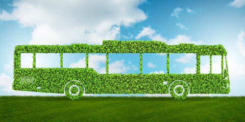 Wall Mural - Green low emission electic vehicle concept - 3d rendering