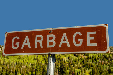 Wall Mural - Garbage Sign