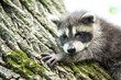 Baby Raccoon Climbing Tree - Cute 