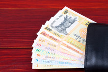 Moldovan Leu In The Black Wallet