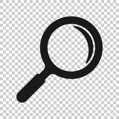 Fototapete - Loupe sign icon in transparent style. Magnifier vector illustration on isolated background. Search business concept.