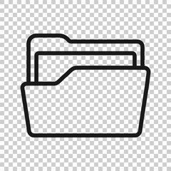 Poster - File folder icon in transparent style. Documents archive vector illustration on isolated background. Storage business concept.