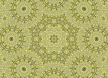 Black Background With White Graphics And Yellow Green Pattern