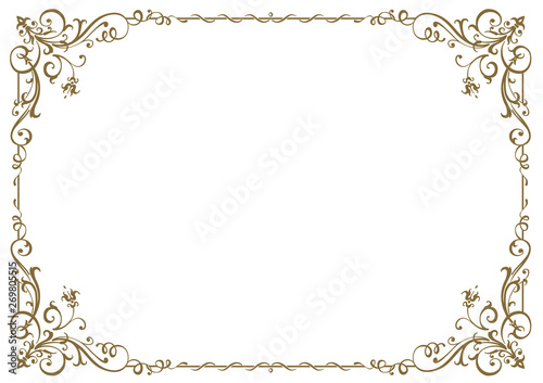 Calligraphic frame and page decoration. Vector illustration Poster Mural XXL
