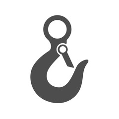 crane hook vector icon isolated on white background. crane hook flat icon for web, mobile and user interface design