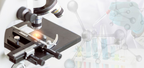 Wall Mural - laboratory concept; science technology research and development study concept in laboratory.