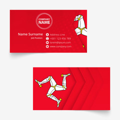 Wall Mural - Isle of Man Flag Business Card, standard size (90x50 mm) business card template.