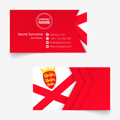Wall Mural - Jersey Flag Business Card, standard size (90x50 mm) business card template.