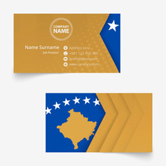 Wall Mural - Kosovo Flag Business Card, standard size (90x50 mm) business card template.