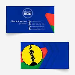 Wall Mural - New Caledonia Flag Business Card, standard size (90x50 mm) business card template.