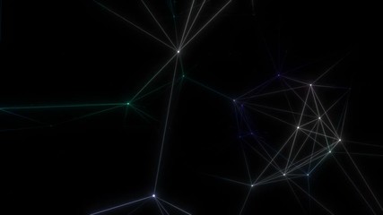 Poster - Internal luminescence system.Scientific background and abstract technology. Plexus digital dynamic wallpaper. Bound lines, triangles and points. Loop Animation.