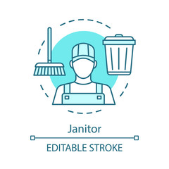 Wall Mural - Janitor concept icon