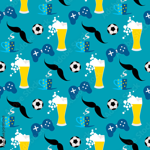seamless-pattern-with-male-iconic-elements-with-beer-coffee-soccer-ball-and-gamepad