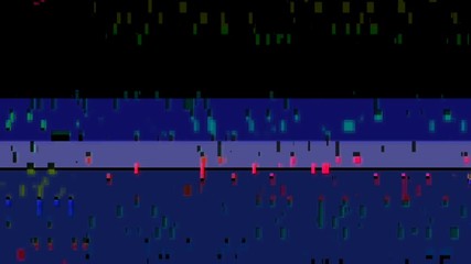 Poster - Abstract Colorful Pixel Error Glitch Video Damage on Black Background.