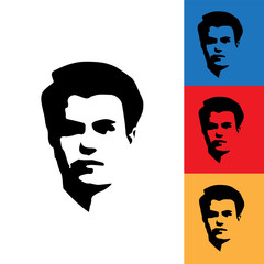 vector; man; people; face; silhouette; business; illustration; person; avatar; portrait; profile; male; isolated; icon; background; head; human; shape; graphic; black; sign; white; young; design; user