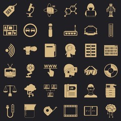 Poster - Server icons set. Simple style of 36 server vector icons for web for any design