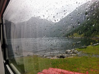 Wall Mural - fiord window rain