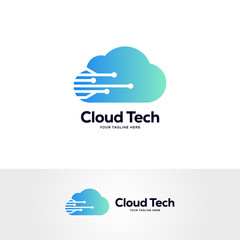 Aufkleber - cloud logo designs template, tech logo designs concept
