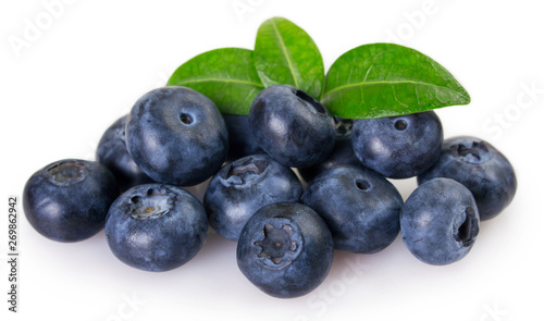Fotomural Fresh blueberry on white background