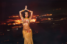Young Woman Performing Belly Dance