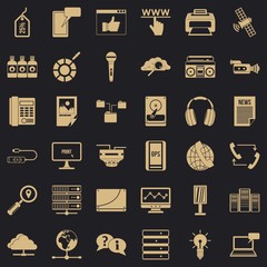 Poster - Cloud information icons set. Simple style of 36 cloud information vector icons for web for any design