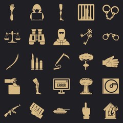 Poster - Infringement icons set. Simple set of 25 infringement vector icons for web for any design