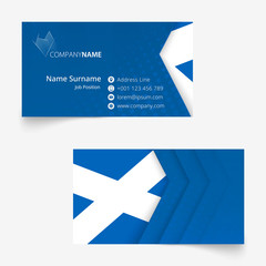 Wall Mural - Scotland Flag Business Card, standard size (90x50 mm) business card template.