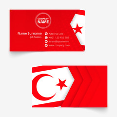 Wall Mural - Northern Cyprus Flag Business Card, standard size (90x50 mm) business card template.