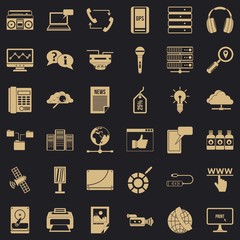 Poster - News icons set. Simple style of 36 news vector icons for web for any design