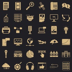 Poster - Cloud storage icons set. Simple style of 36 cloud storage vector icons for web for any design