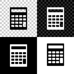 Leinwandbilder - Calculator icon isolated on black, white and transparent background. Accounting symbol. Business calculations mathematics education and finance. Vector Illustration