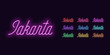 © Дмитрий Майер - Neon lettering of Jakarta name. Neon city